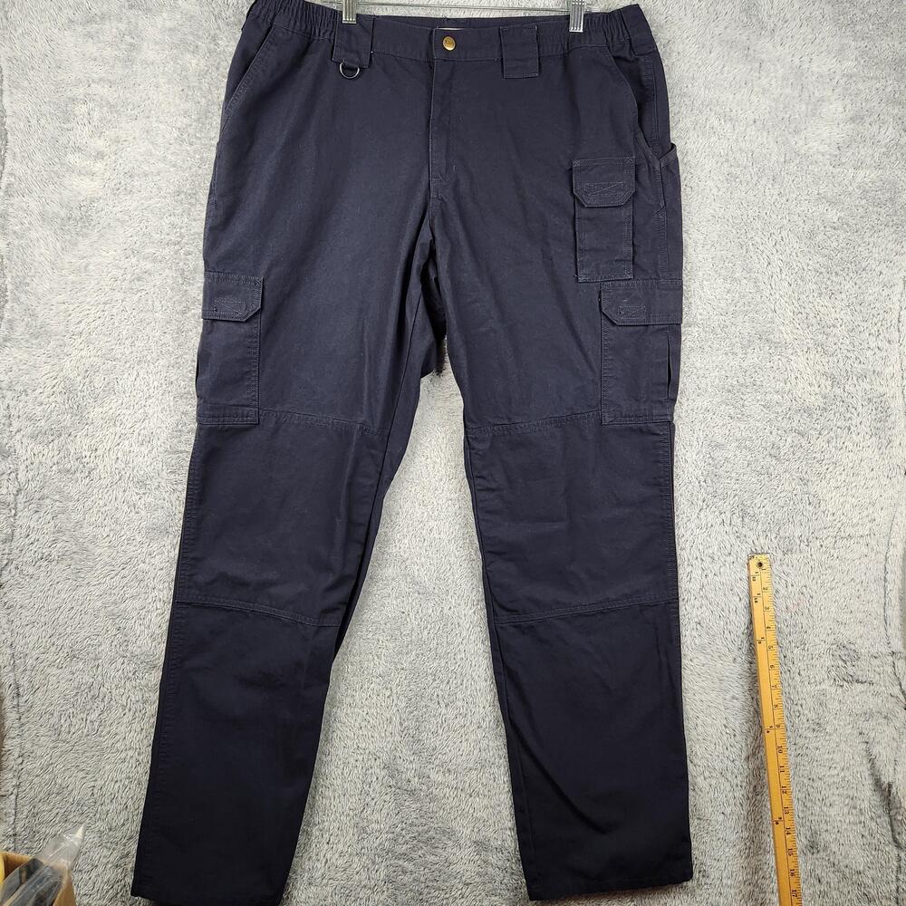 5.11 Tactical Pants Womens Canvas Cargo 20 Long Blue Twill Double Knee Workwear